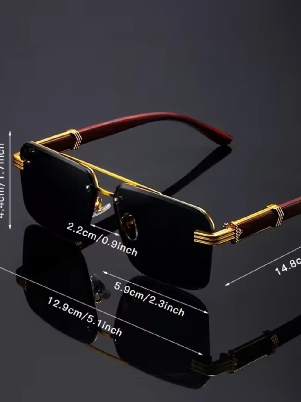 Double Bridge Rimless Sunglasses